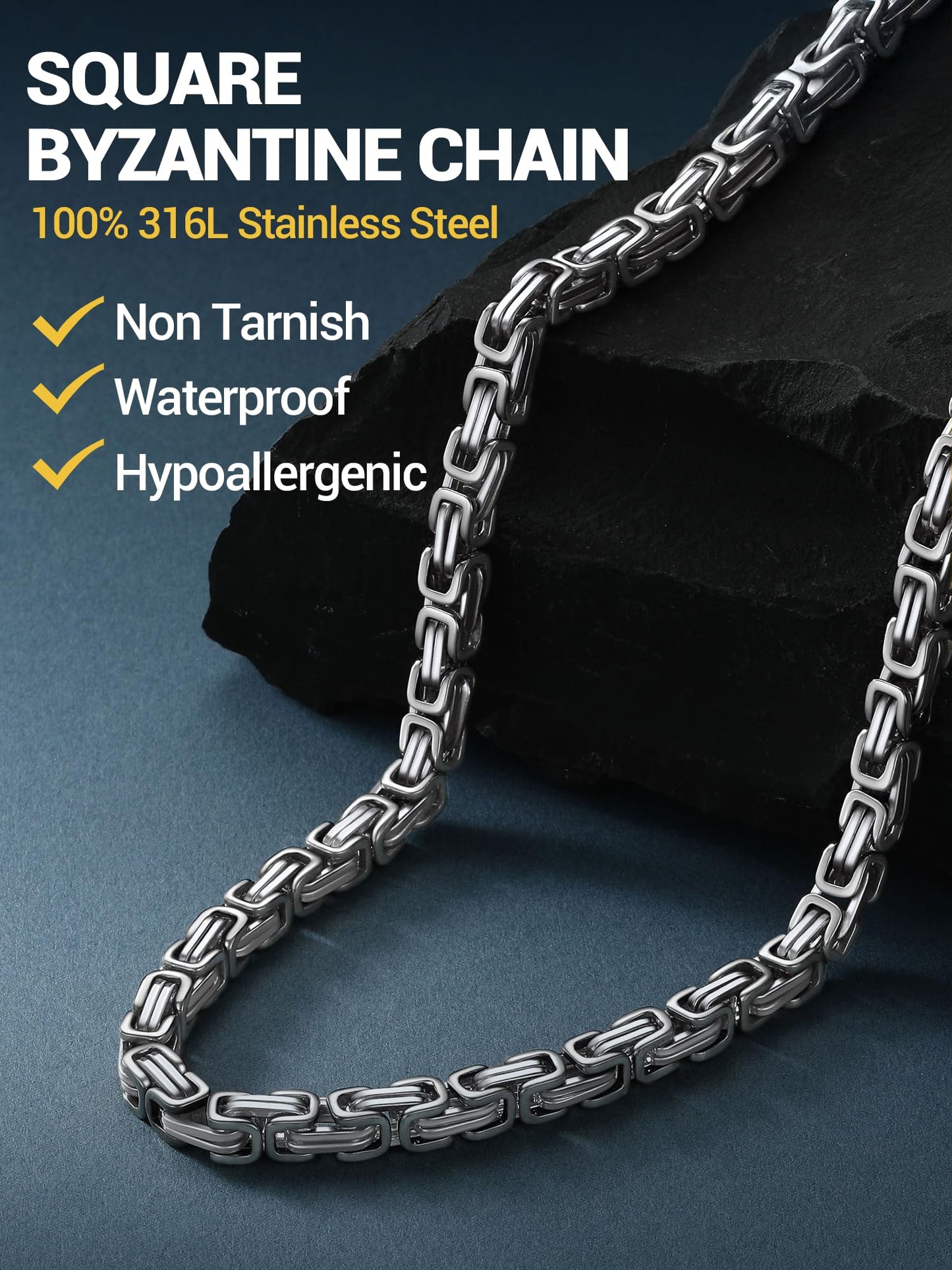 PROSTEEL Stainless Steel Necklace Men Chain Long Necklace 28 Inch