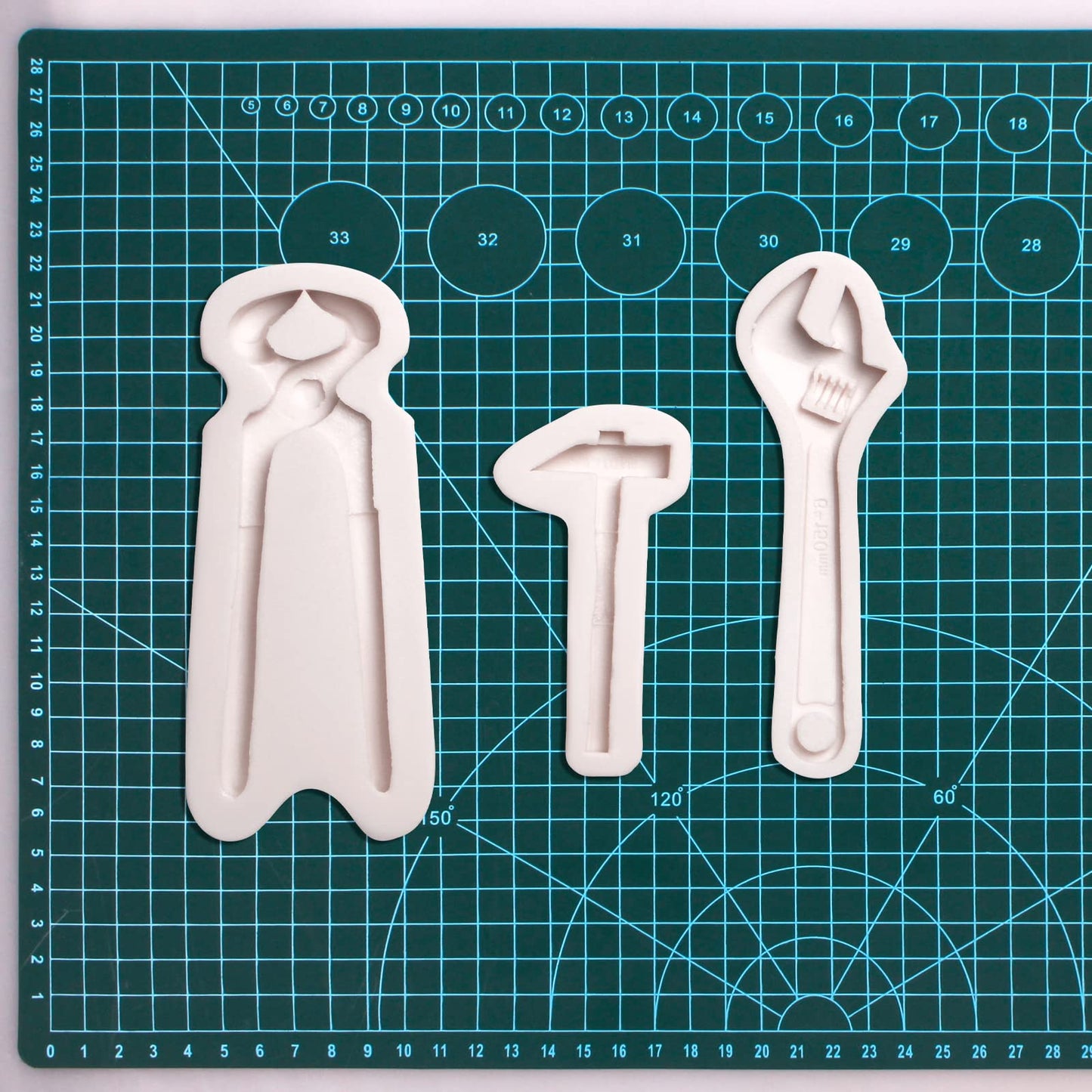 Hand Tools Chocolate Silicone Molds, 3 Packs Large Hammer Wrenches Pliers Construction Tools Baking Molds, 3D Fondant Molds for Cake Decoration Candy Sugar Craft Gum Paste Clay