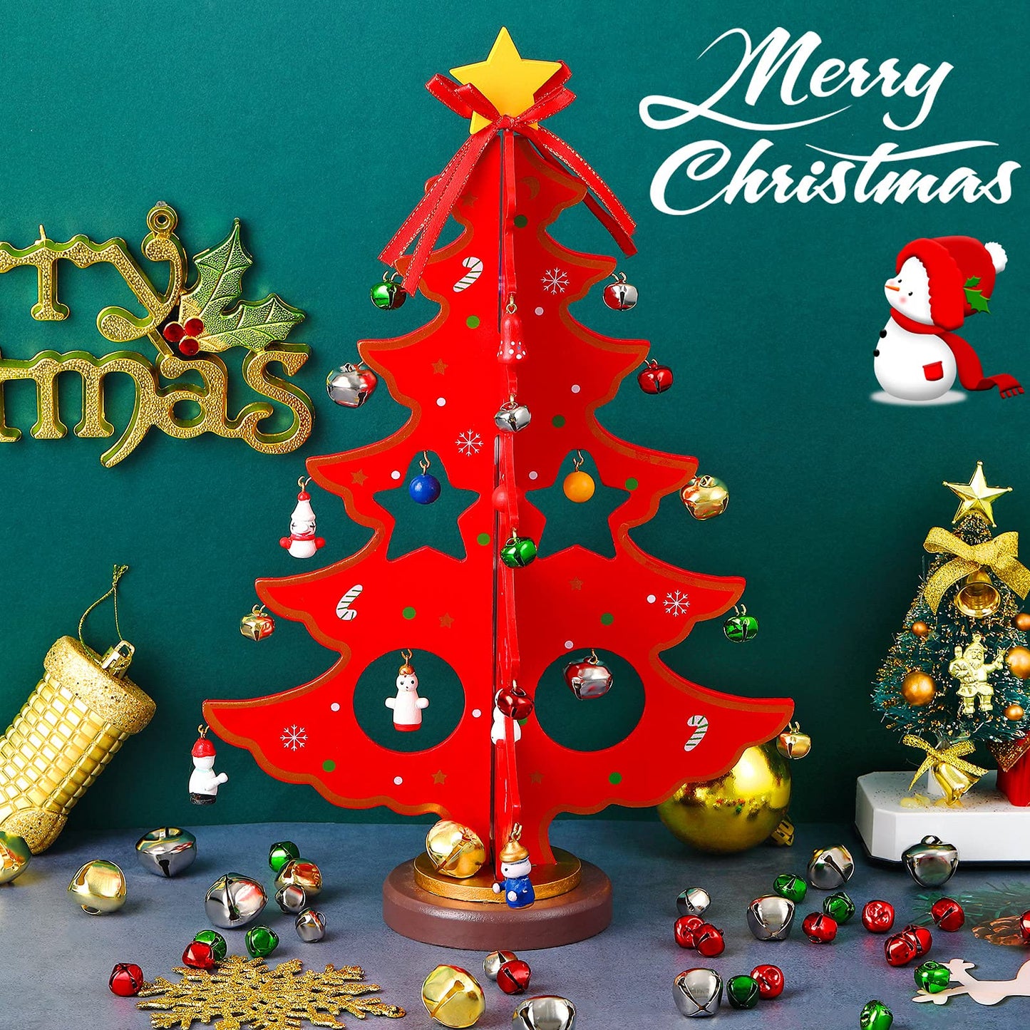 Zhanmai 300 Pieces Jingle Bells Bulk for Craft, DIY Christmas Bells for Decoration, Home Decoration(0.5 Inch,Red/Green)