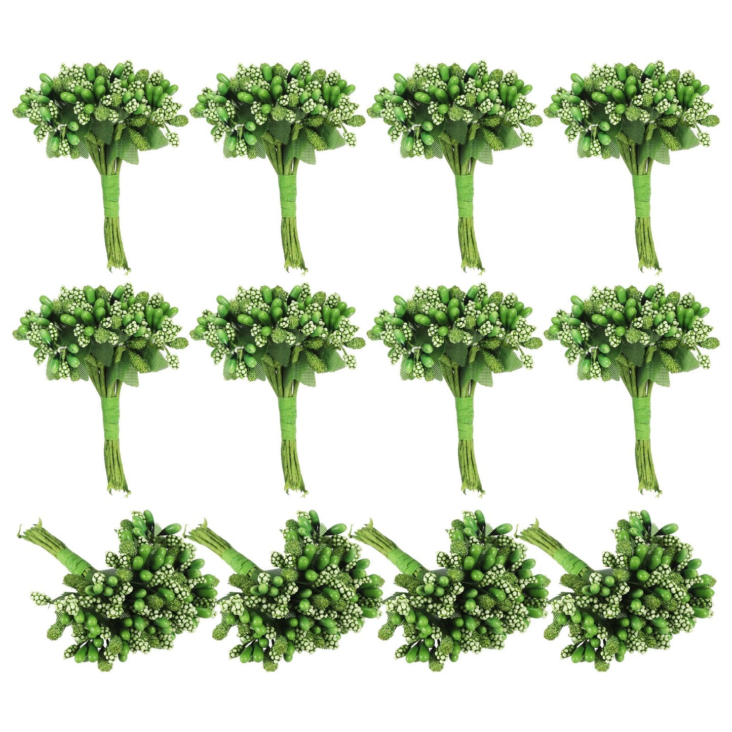 PATIKIL Mini Artificial Pip Berry Picks Bunch, 144Pcs Fruit Flower Stamens for Craft DIY Wreaths Wedding Floral Arrangements Decoration, Army Green