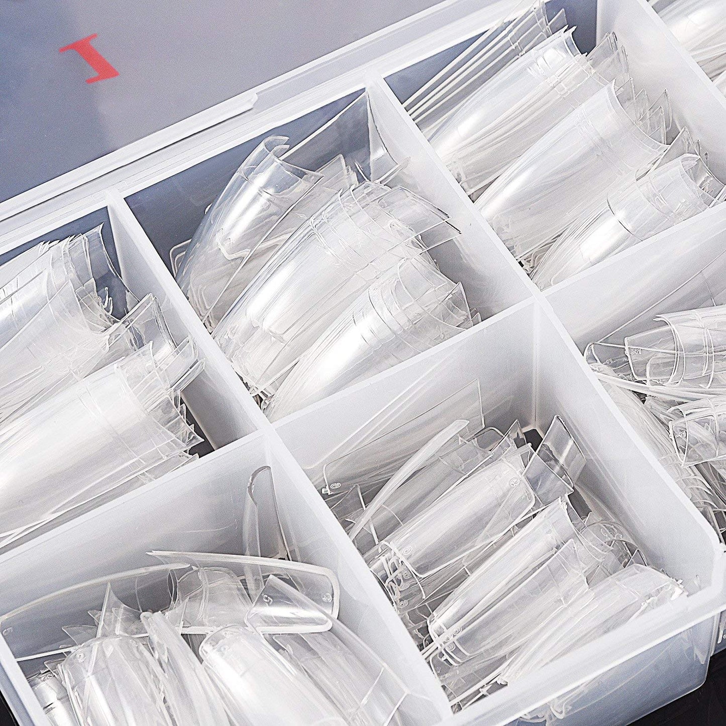 Acrylic Nail Tips 500Pcs Natural & 500Pcs Clear French Artificial False Tip for Manicure Nails Art Salons & Home DIY