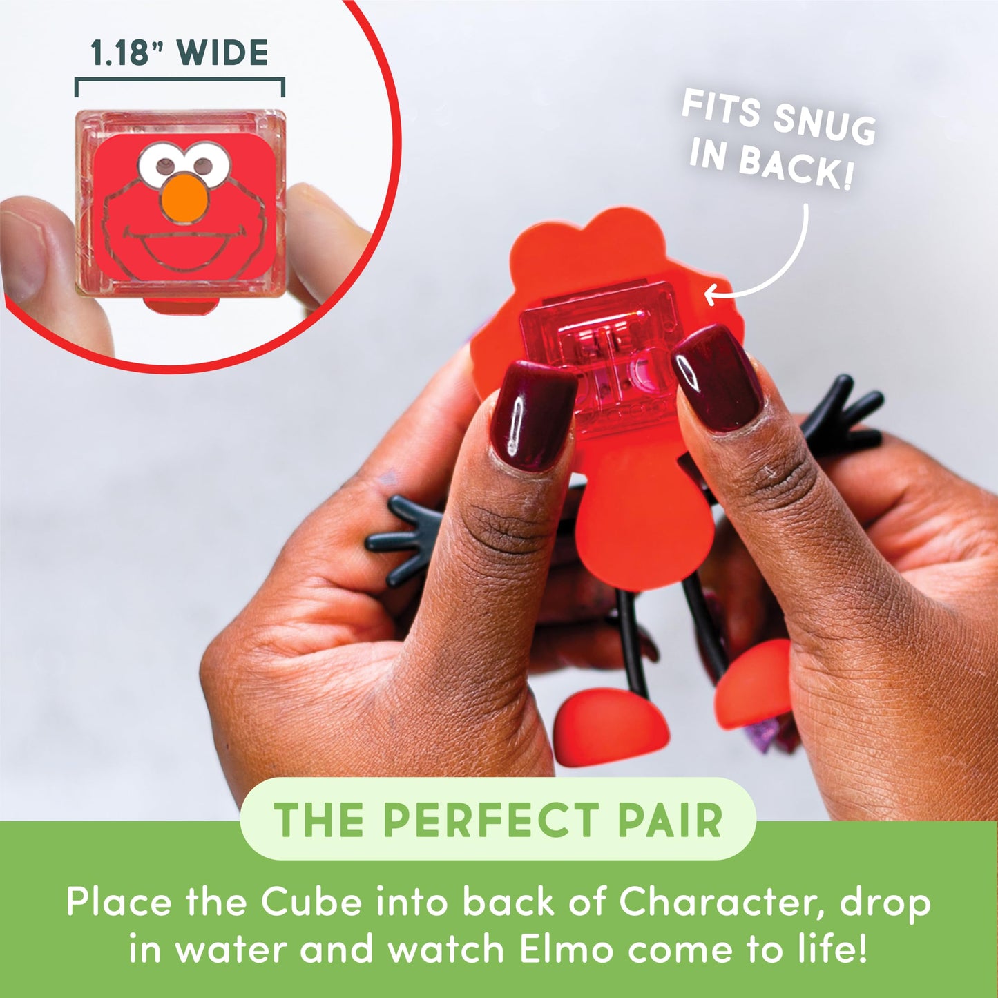 Glo Pals x Sesame Street Water-Activated Light-Up Cubes for Sensory Play (Elmo - Cubes with Character)