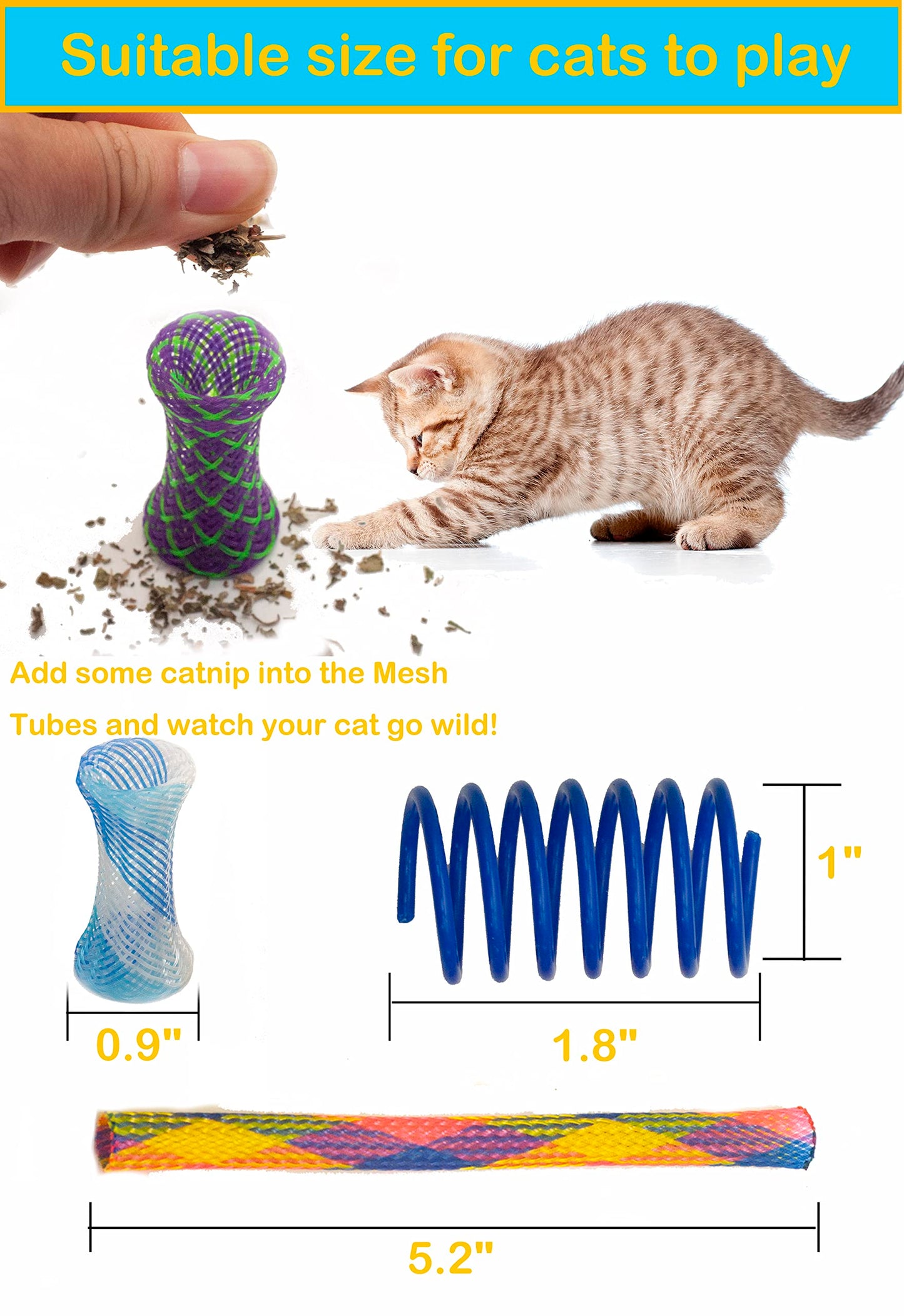Fashion's Talk Cat Toys 50 Pcs for Indoor Cats,Interactive Door Hanging Mice Feather Toy Cat Spring Toy Cat Wand Catnip Crinkle Balls Silvervine Stick