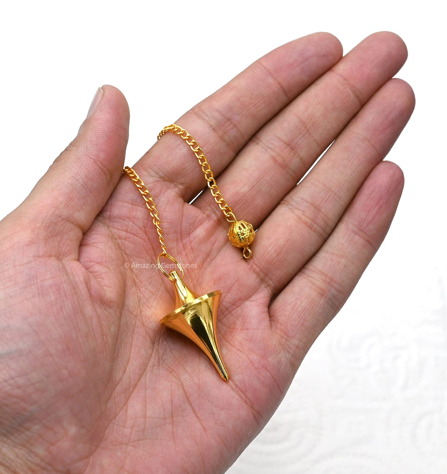 Amazing Gemstone Healing Metal Pendulums for Divination, Gold Disc Cone Steel Copper Pendulum High Energy Pendulo de Bronce Pendulos de Mesa MP36