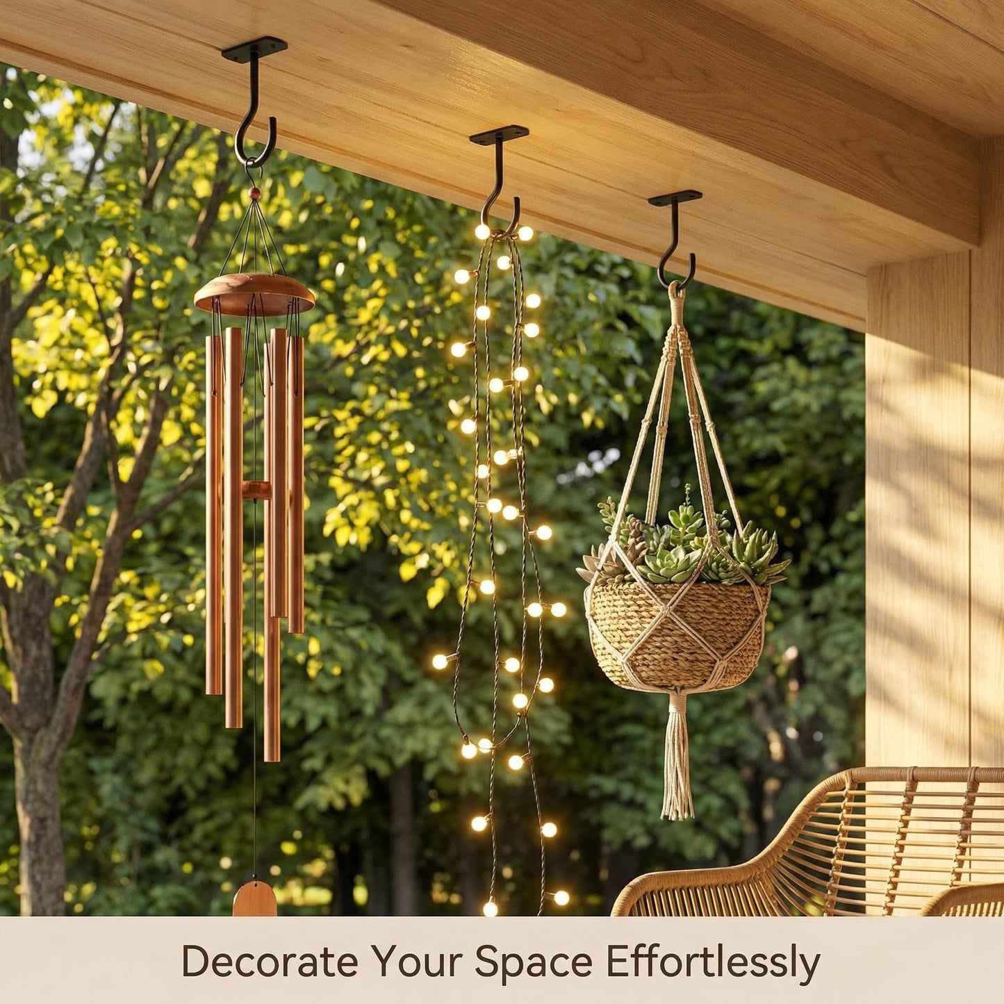 ASZUNE 2.5in Ceiling Hooks for Hanging Plants 8Pcs Black