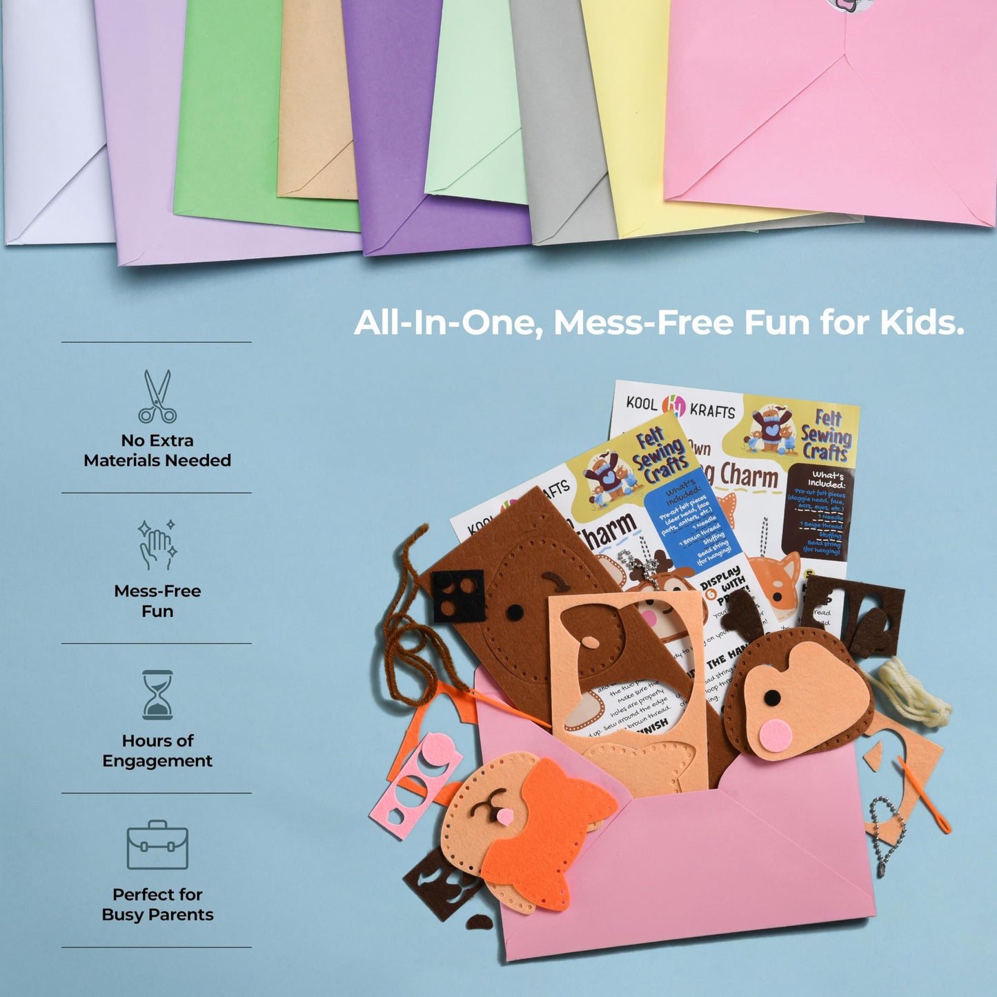 20 Arts & Crafts Kit for Girls – The Surprise Craft Box, All-Inclusive DIY Craft Set with 20 Fun Projects, Individually Packaged, Easy Step-by-Step Instructions, Creative Activity Gift for Kids