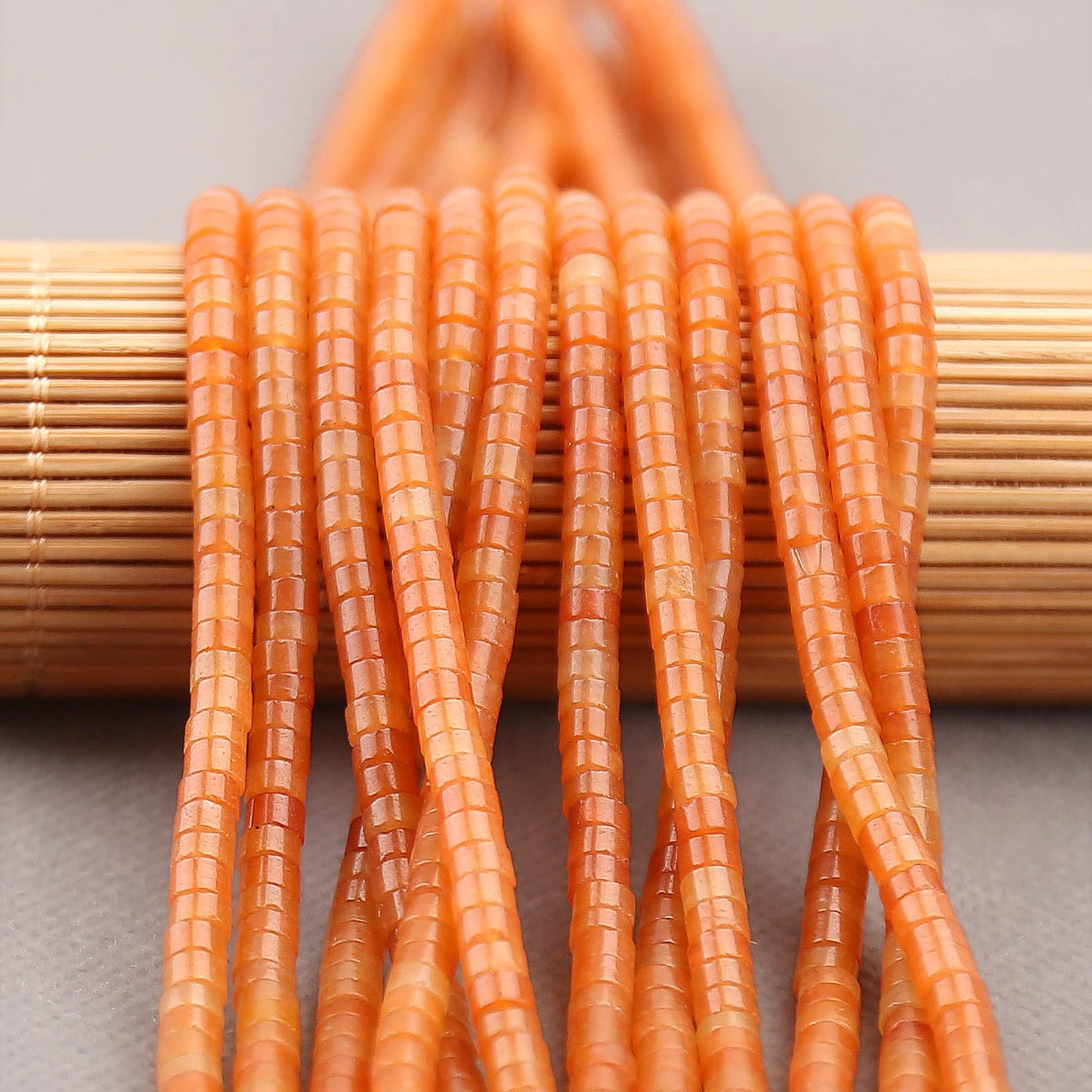 150PCs Natural Red Aventurine Spacer Beads, Loose Semi Precious Flat Round Gemstone Heishi Disc Stone Beads for Beading Jewelry Making 4mm*2mm 38cm