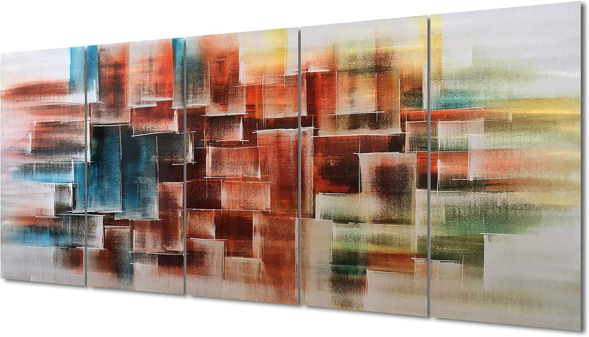 Yihui Arts Abstract Metal Wall Arts Hand Crafted Aluminum Artwork Large Modern Wall Accent for Living Room Bedroom Kitchen Decor