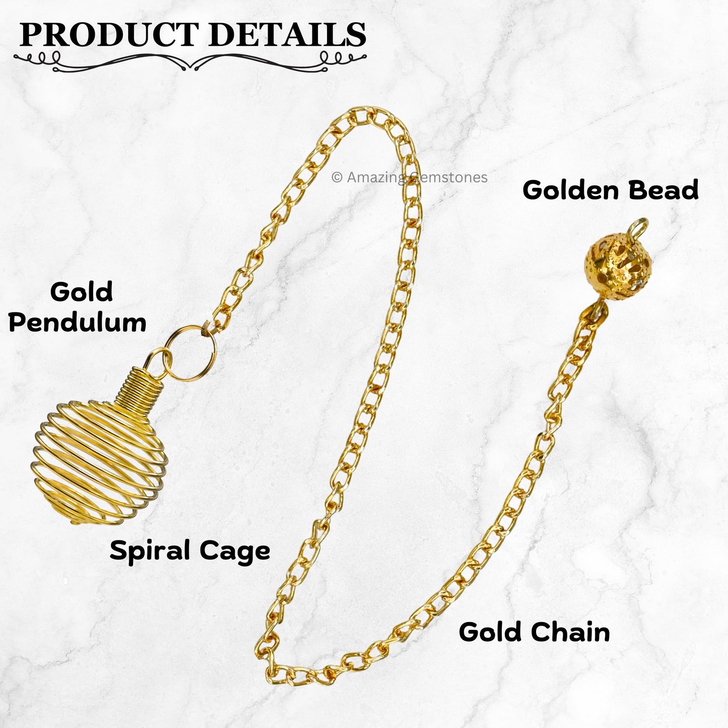 Amazing Gemstone Healing Metal Pendulums for Divination, Gold Spiral Cage Steel Copper Pendulum High Energy Pendulo de Bronce Pendulos de Mesa MP51