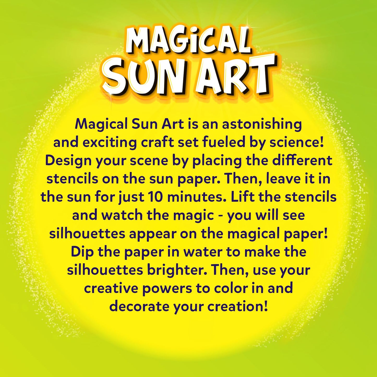 Skillmatics Sun Paper Art Kit - STEM Craft Kit for Kids with Decorative Paper, Stencils & Markers, Create with Sunlight, Mess-Free, Indoor Fun, Gifts for Ages 4, 5, 6, 7, 8, 9, 10, 11, 12