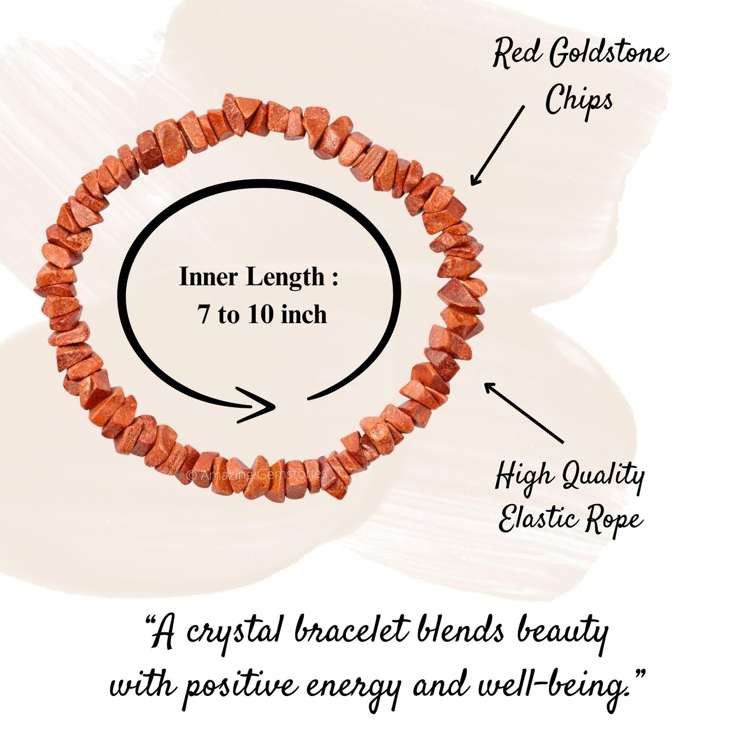 Amazing Gemstone Chips Bracelet (Red Goldstone)