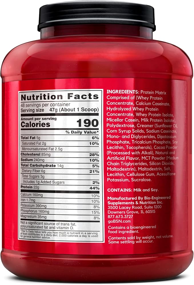 BSN SYNTHA-6 Whey Protein Powder with Micellar Casein, Milk Protein Isolate, Chocolate Milkshake, 48 Servings (Packaging May Vary)
