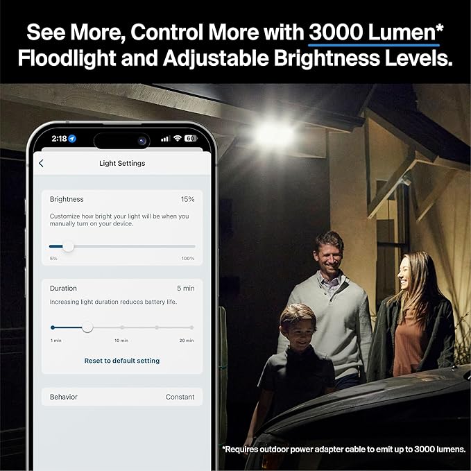 Arlo Pro 3 Wireless LED Floodlight Security Camera 2K HDR, 2000-3000 Lumens, Custom Detections, Emergency Response, Connects to Wi-Fi, Color Night Vision, 2-Way Audio, Rechargeable (White)