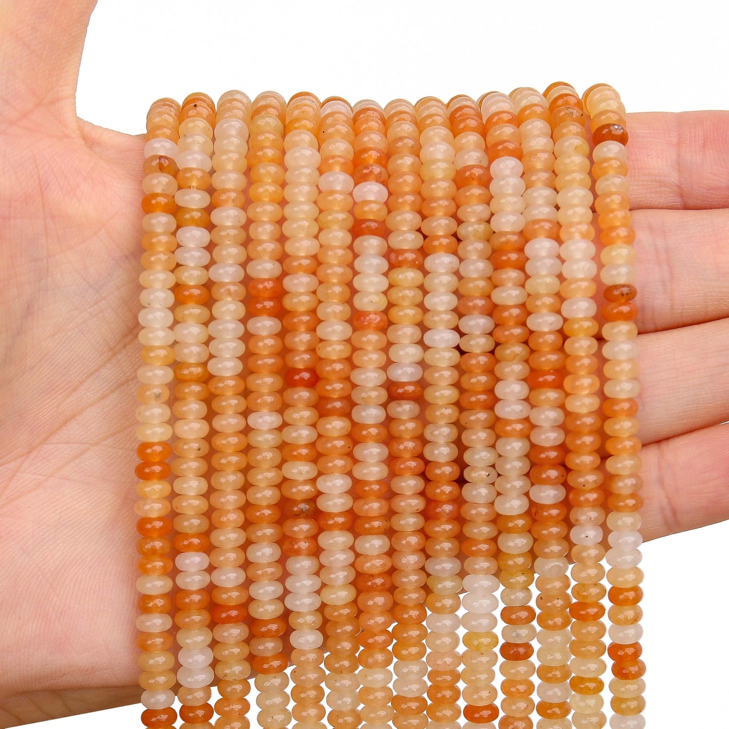 BONNY BOXX 1 Strand (150PCs) Natural 2 * 4mm Red Aventurine Rondelle Beads, Natural Abacus Disk Stone Beads Loose Spacer Gemstone for DIY Bracelet Necklace Jewelry Making