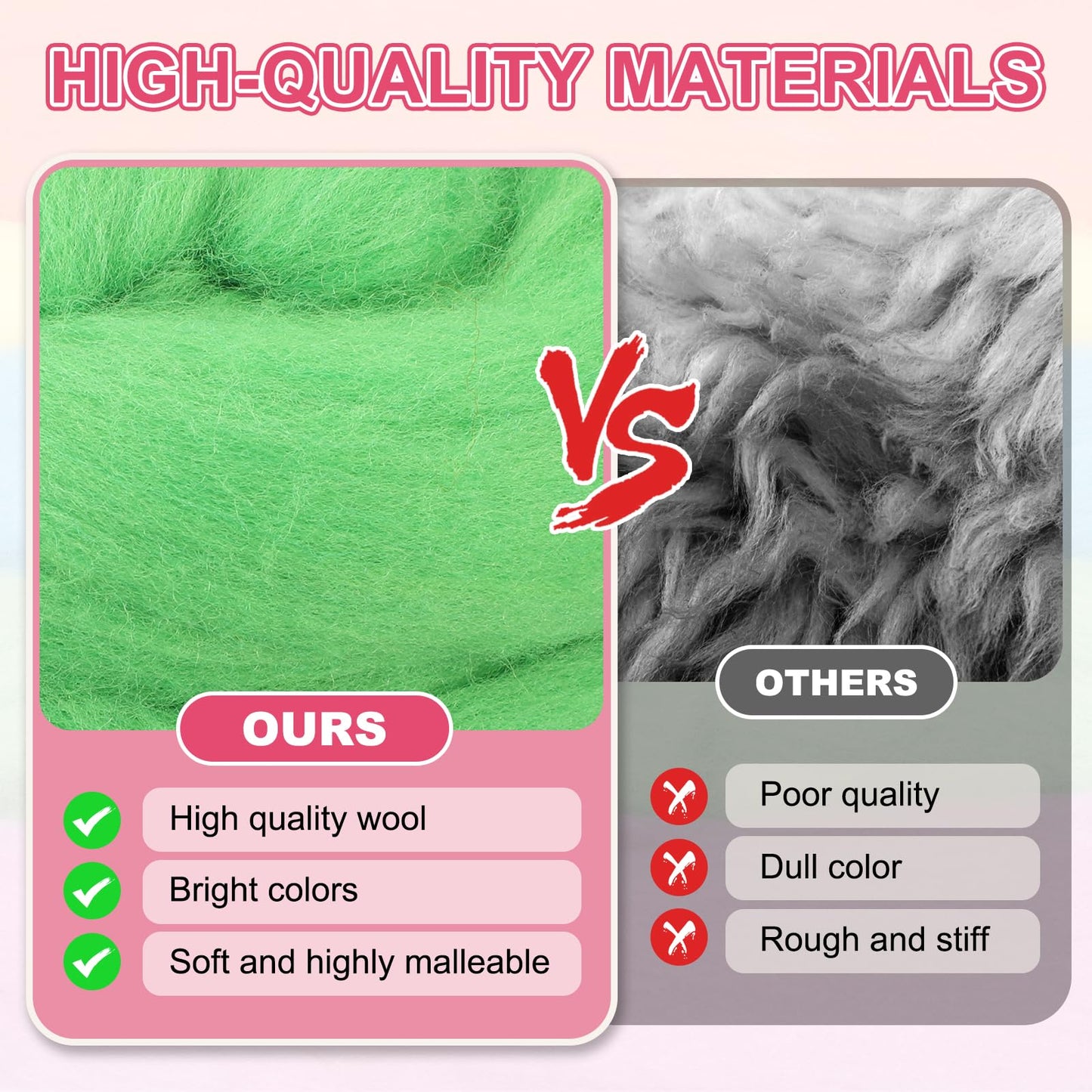 MECCANIXITY Wool Roving Yarn Soft Felting Wool 120g/4.23oz Pure Chunky Roving Yarn for Needle Felting Knitting Blanket Spinning Weaving Art DIY Craft Light Brown