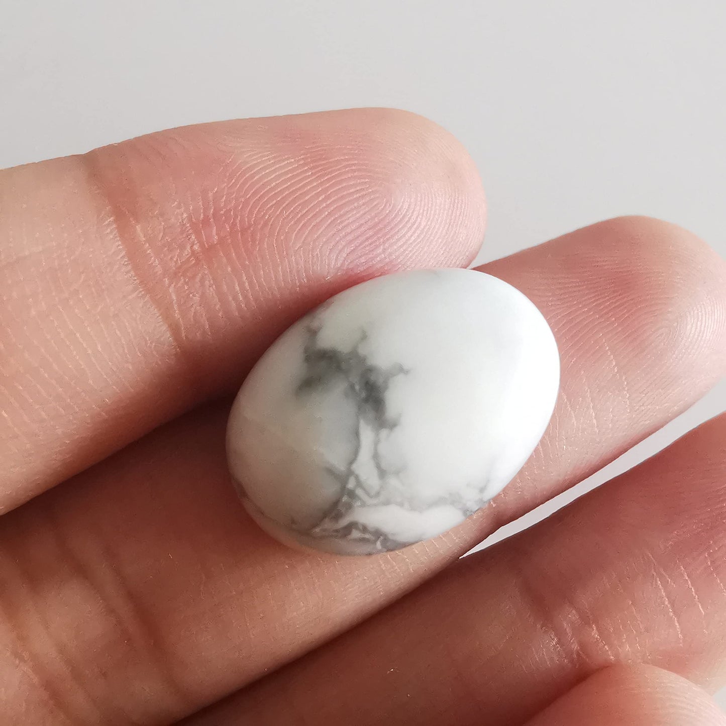Loveliome 18x13mm Oval Cabochons Flatback Crystal Stone Gemstones Beads for Jewelry Making DIY Pack of 10, White Howlite Turquoise