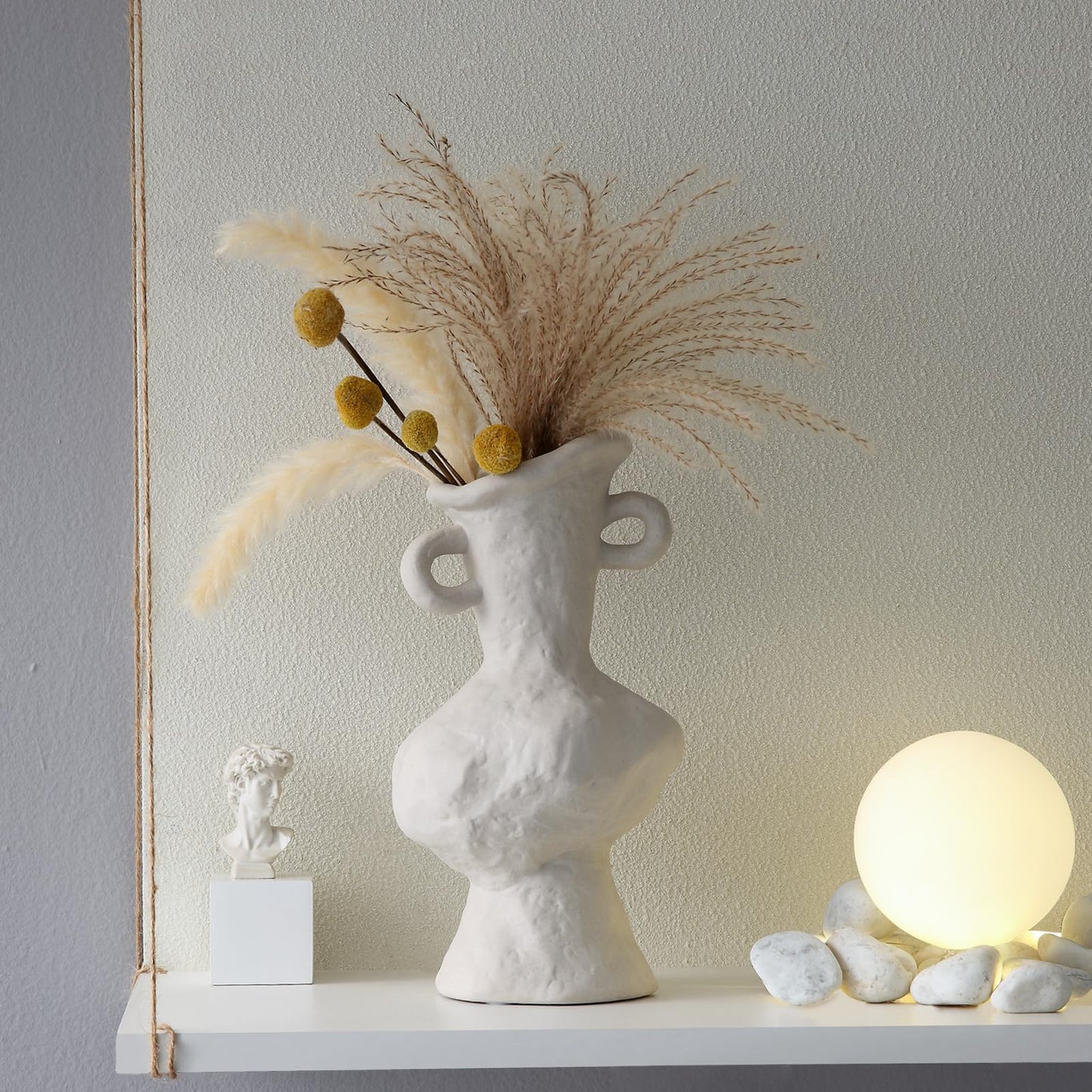 BUICCE Handmade Rustic Ceramic vase for Flowers Unique Decorative Pottery Vase for Farmhouse Home Office Decor