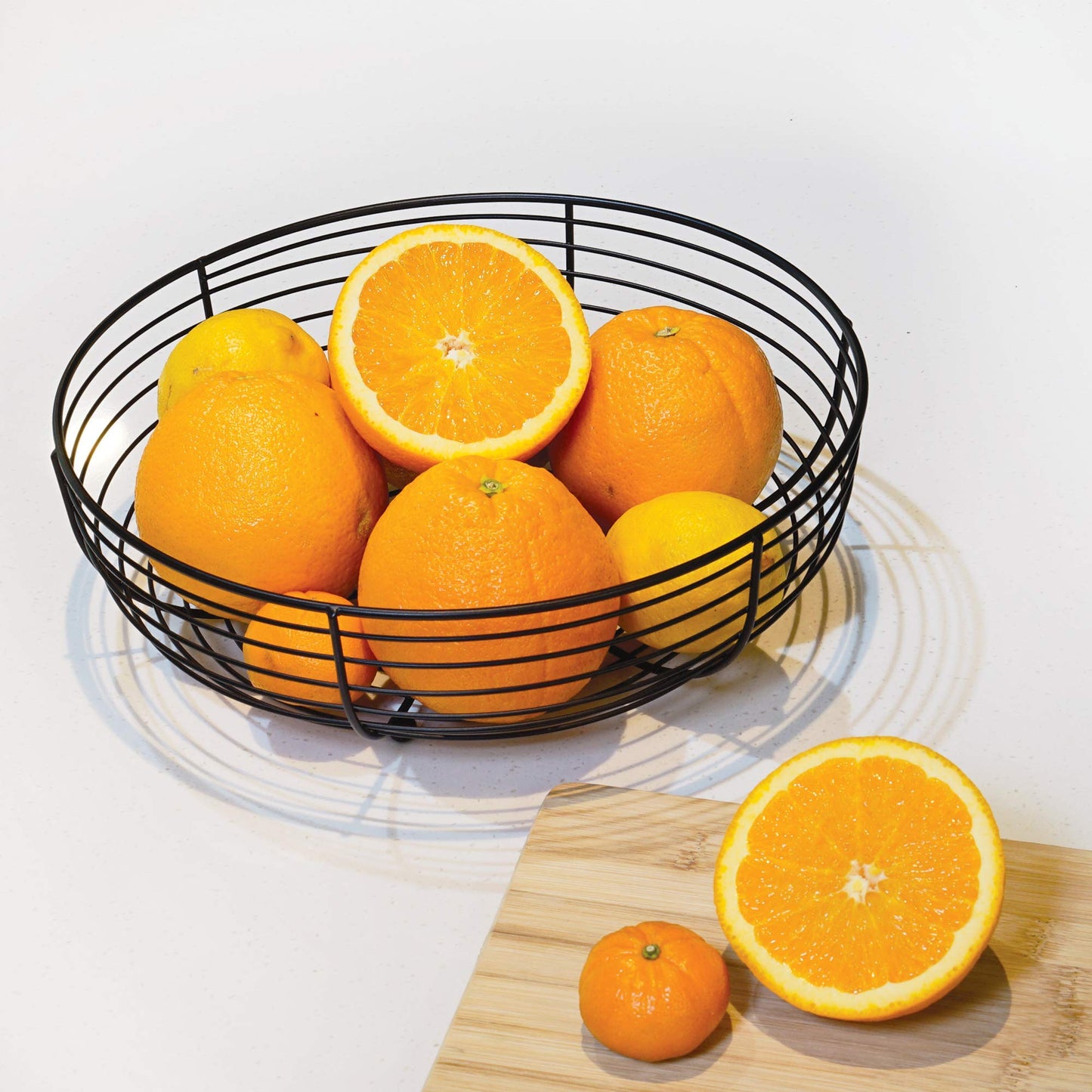 CAXXA Countertop Fruit Bowl, Wire Basket for Fruits, Breads, Vegetables,Snacks, Black