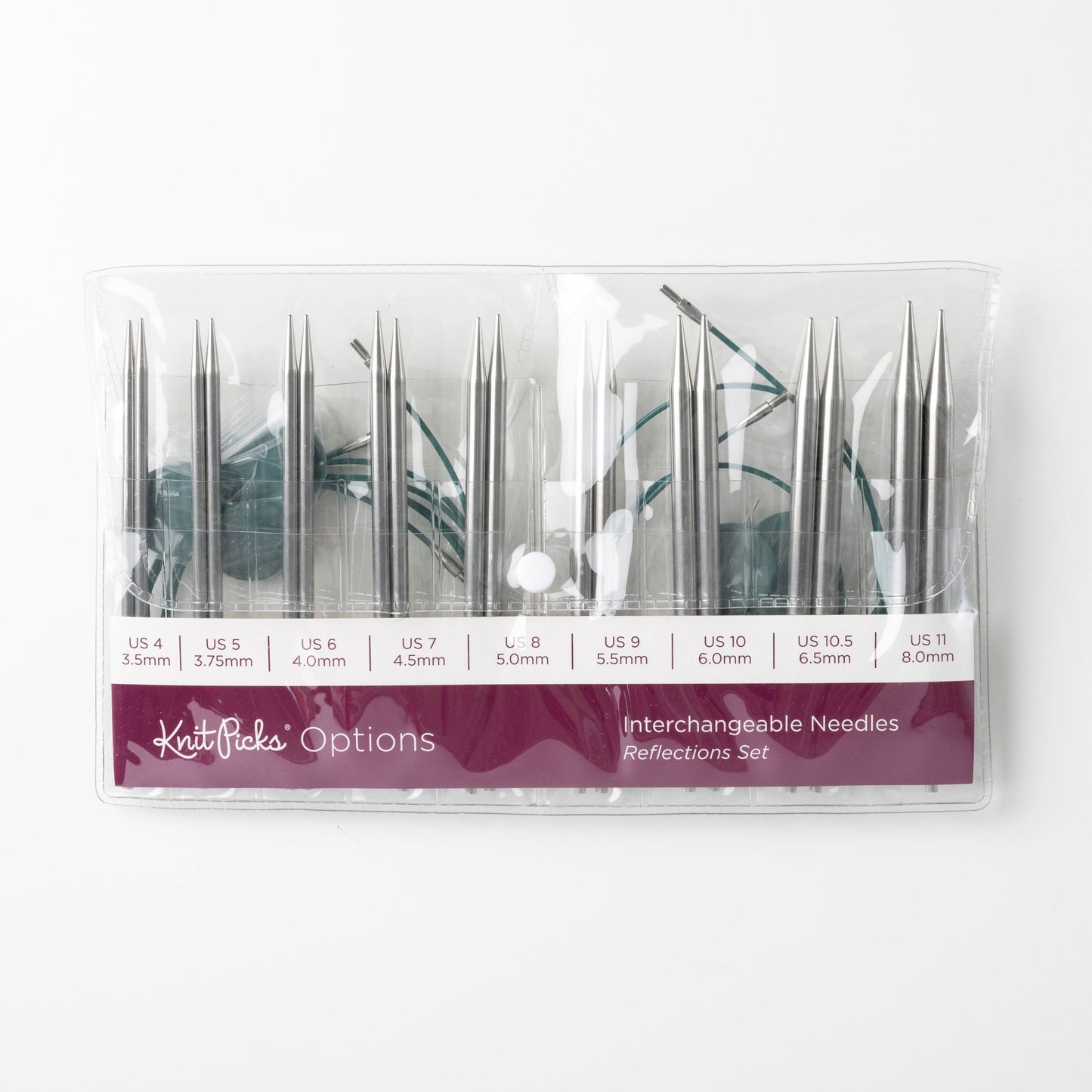 Knit Picks Options Metal Stainless Steel Interchangeable Circular Knitting Needle Set (Reflections Stainless Steel)