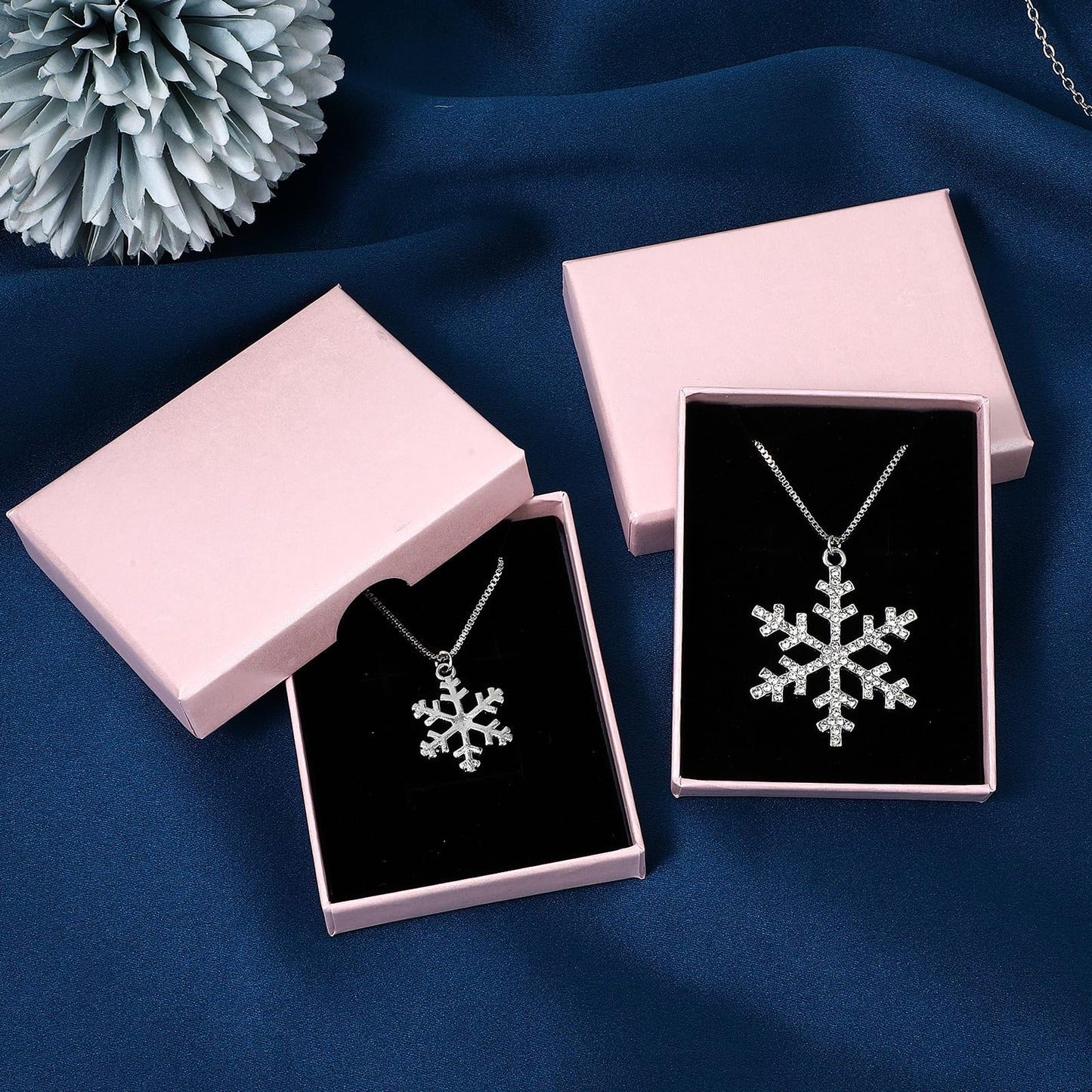 2 Pack Small Jewelry Gift Box, Cardboard Jewellery Box with Lids Pendent Storage Case Necklace Bracelet Earring Cardboard Organizer Square Jewelry Gift Boxes for Necklaces Bracelets Earrings(Pink)