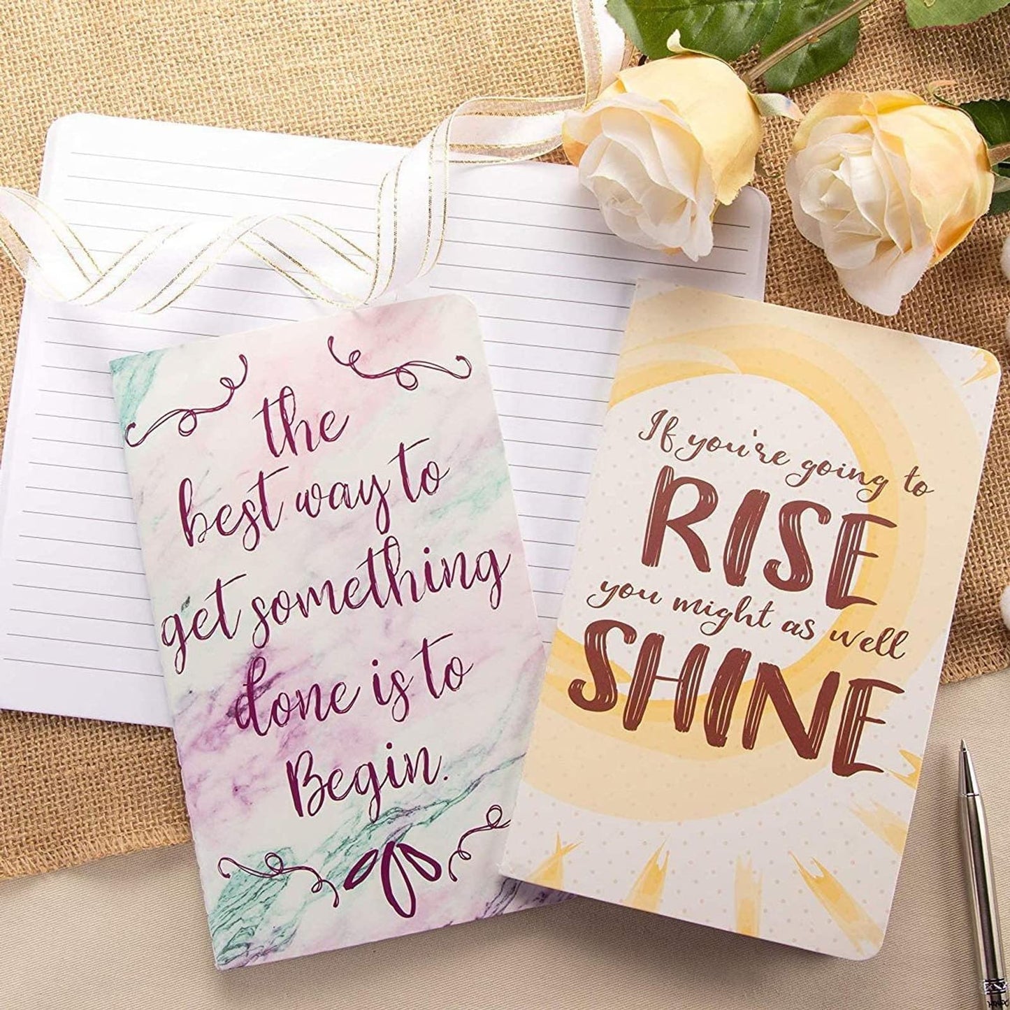 8 Pack Inspirational Notebooks with Motivational Quotes Bulk, 5x8 Lined Journals for Women, Students, Appreciation Gifts, Friends, Teachers