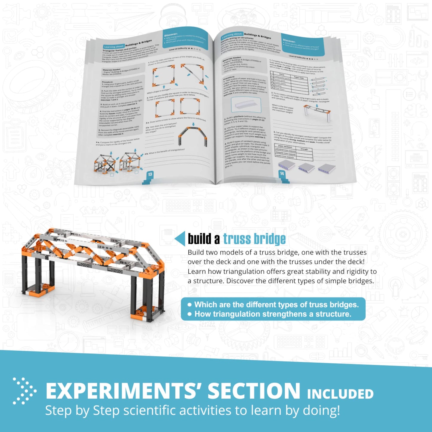 Engino- STEM Toys, Structures, Buildings & Bridges, Building Toys for Kids 9+, STEM Projects, Creative Engineering Kit, Gifts for Boys & Girls (9 Model Options)