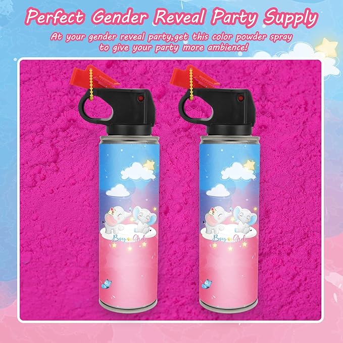 Gender Reveal Smoke Bombs, Gender Reveal Fire Extinguisher, Biodegradable Gender Reveal Party Supplies, Boy or Girl Baby Shower Gender reveal Ideas(2 Pink)