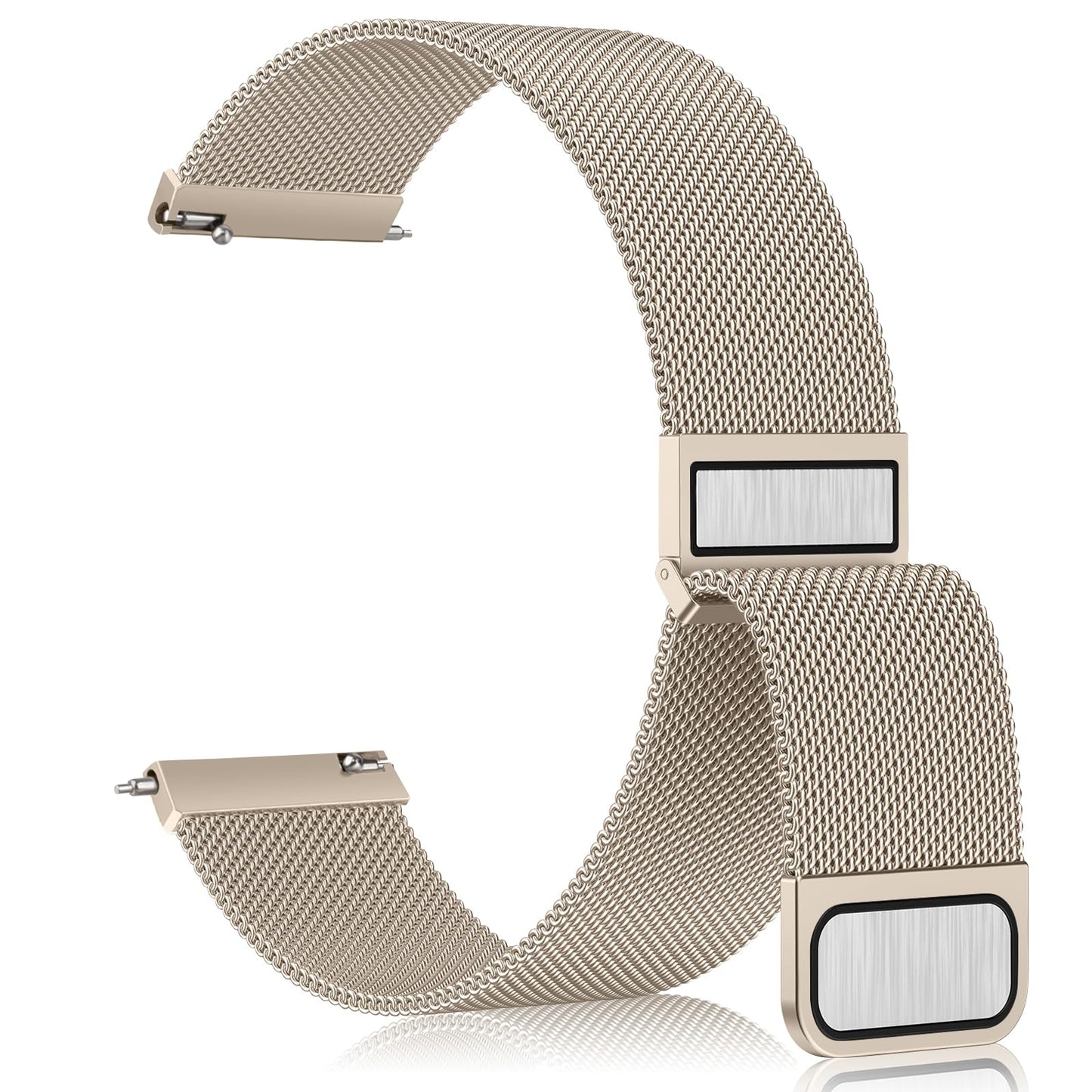 Vanjua 22mm Watch Band for Women Men, 22mm Quick Release Stainless Steel Metal Mesh Loop Adjustable Magnetic Replacement Wristbands Straps Bands