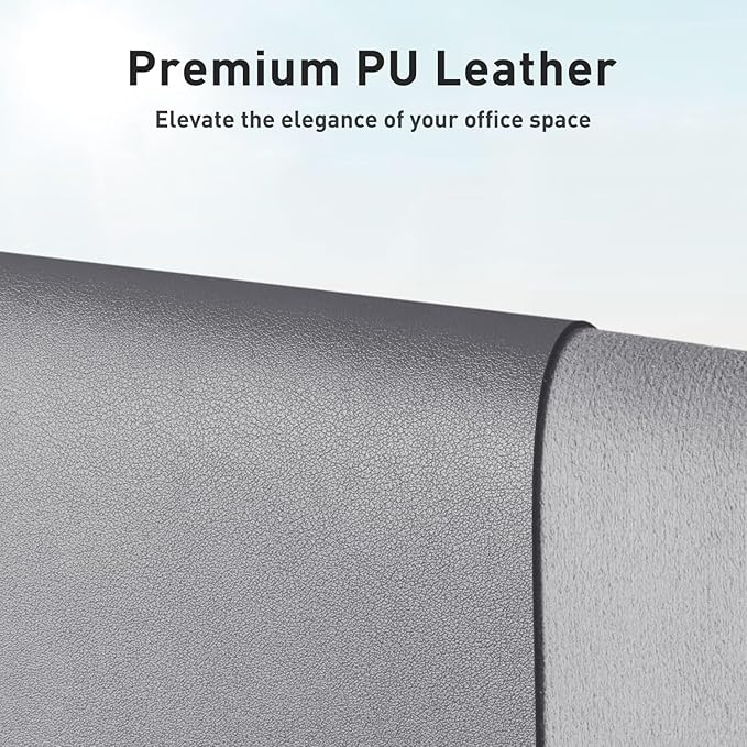 Aothia Leather Desk Pad Protector, Mouse Pad, Office Desk Mat, Non-Slip PU Leather Desk Blotter, Laptop Desk Pad, Waterproof Desk Writing Pad for Office and Home (31.5" x 15.7", Light Grey)