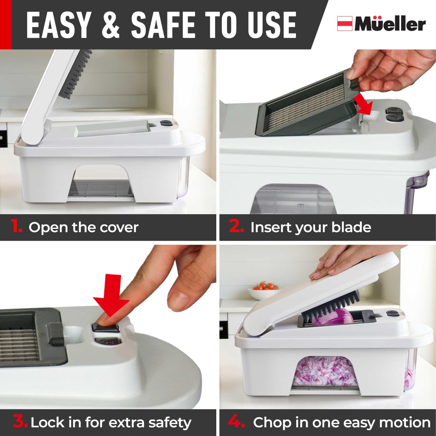 Mueller Pro-Series All-in-One, 12 Blade Mandoline Slicer for Kitchen, Food Chopper, Cucumber Slicer and Spiralizer, Cutter, Dicer, Grater, Gifts for Mom, Kitchen Essentials, White Sand/Green