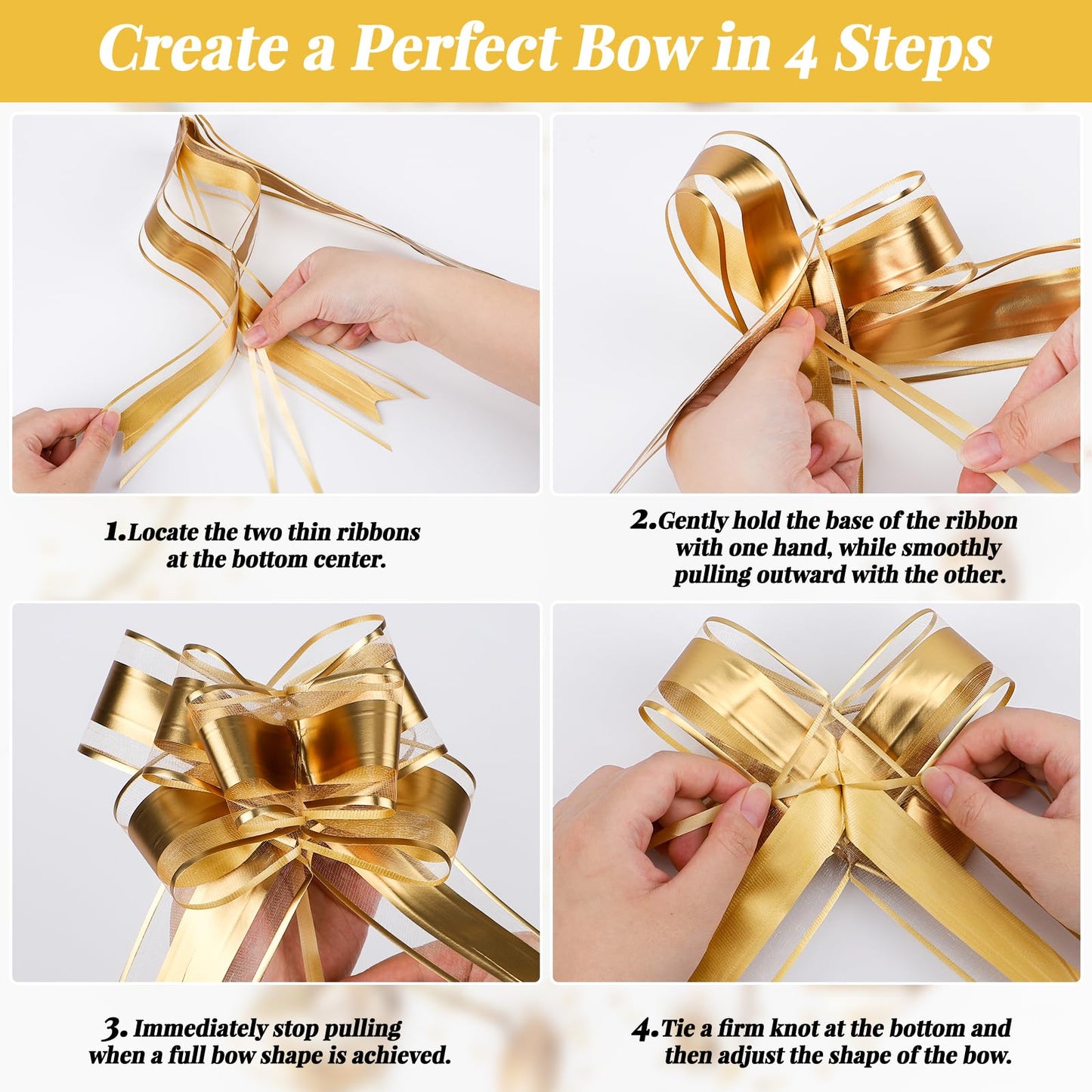 EUSOAR Gift Wrap Paper, 3 Rolls(17 in x 10ft Each) Red/Black/White Wrapping Paper with 10pcs Gold Pull Bows, DIY Gifts Wrapping Paper Crafts Bouquet Packaging Supplies for Wedding Birthday Party