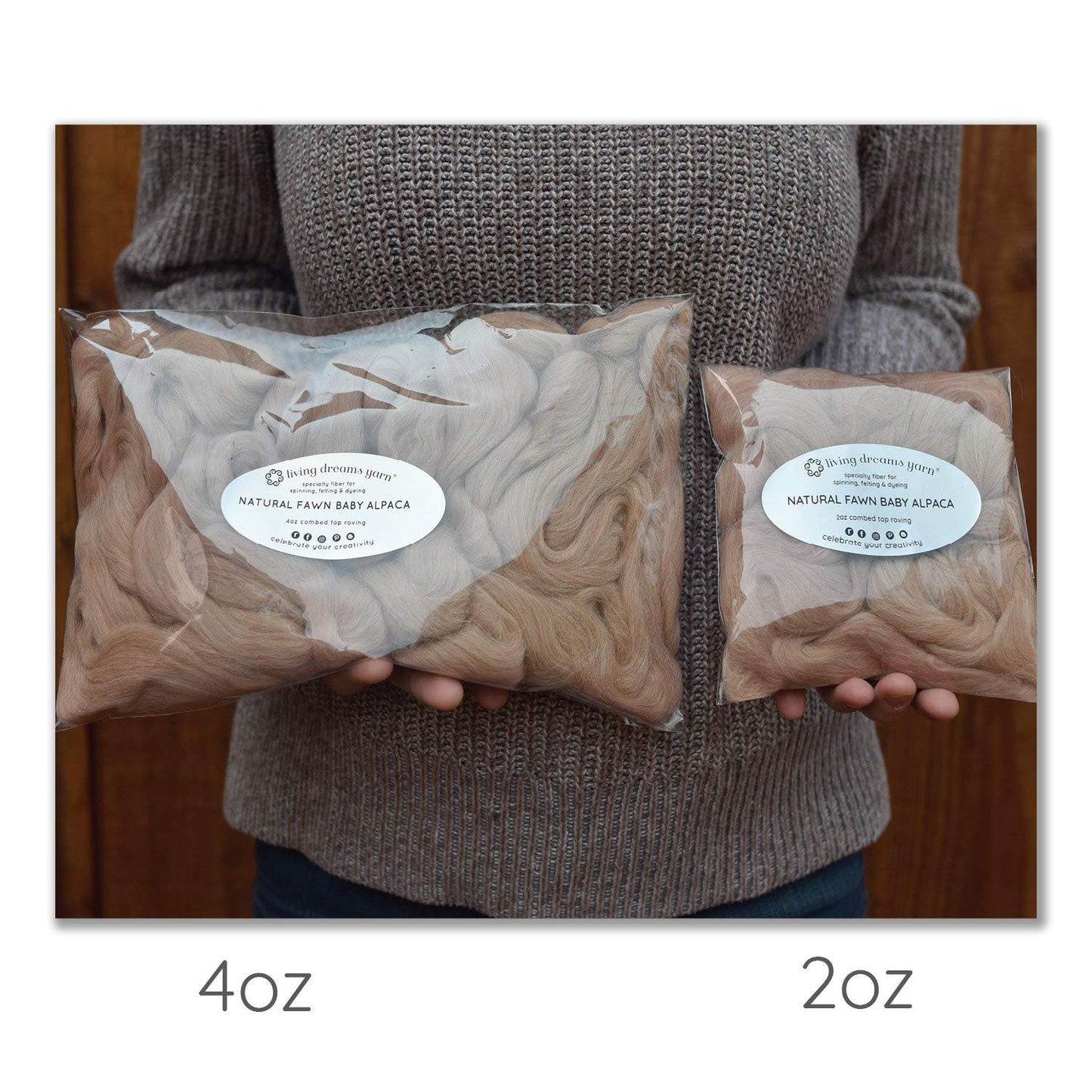 Baby Alpaca Fiber for Spinning, Blending, Felting & Dyeing. Natural Combed Top Roving, Grey.
