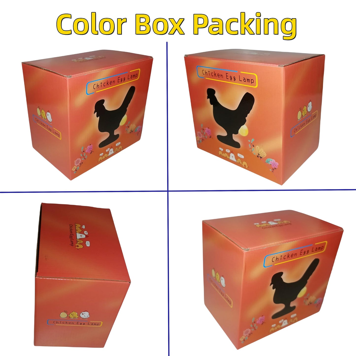 BooLai Chicken Egg lamp,3D Chicken lamp,Lifelike LED Egg Lamp, Funny Resin Chicken Egg Night Light with USB, Colorful Box Packing (A)