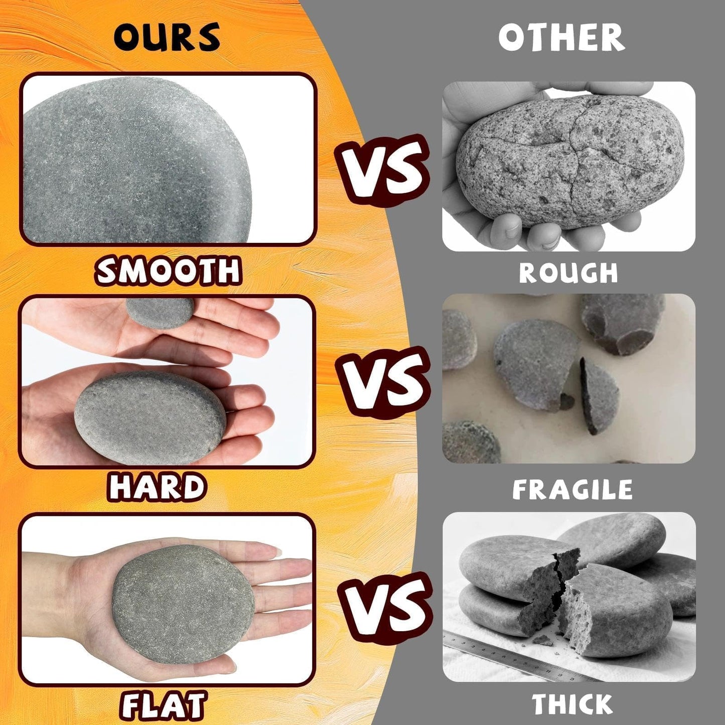 ReePlan 50PCS Rocks for Painting, 2-3 Inches Natural Smooth River Rocks for Painting, Flat Stones for Crafts and Decorations, Kindness Stones for DIY Arts(50)