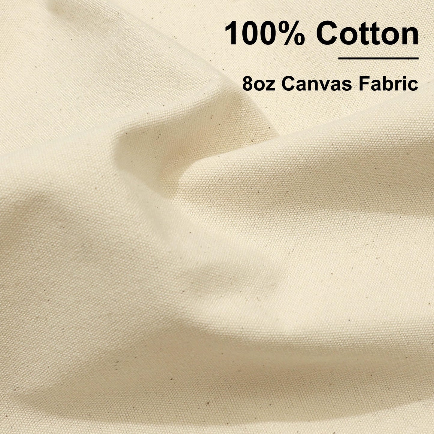 8oz Natural Cotton Duck Canvas Fabric for Sewing, Home Décor, Embroidery, Arts and Crafts, 63 Inch by 1 Yard
