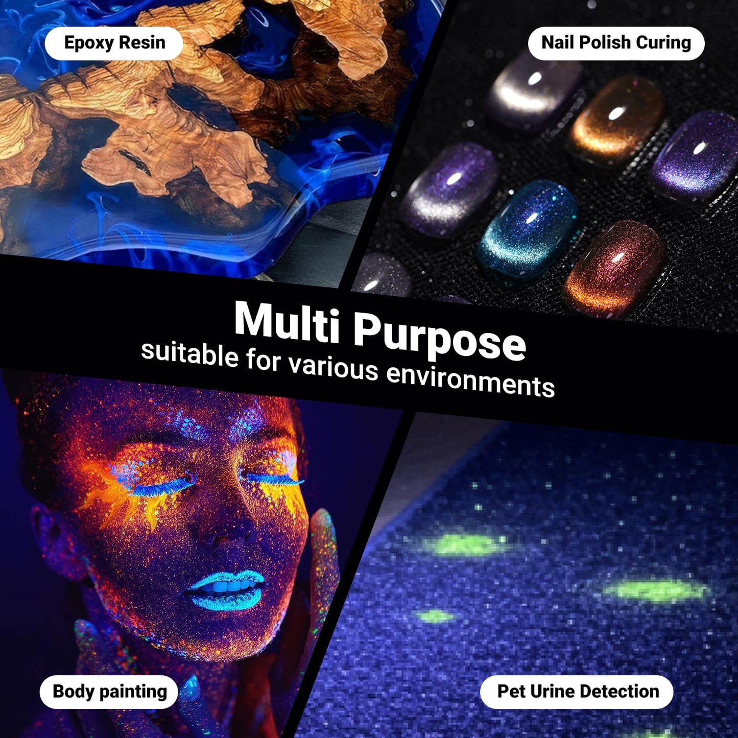 HOOTUU UV Resin Lamp, Foldable Rechargeable UV Light for Resin Curing, 40 LEDs High Power Resin Curing, Machine Portable UV Resin Light for Crafts, Small DIY Projects