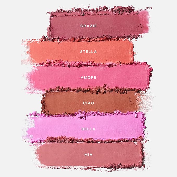 Saie SuperSuede Baked Blush - Talc-Free Powder Blush for Cheeks Infused with Hyaluronic Acid, Glycerin + Squalane - Hydrating Face Makeup for a Natural, Diffused Flush of Color - Grazie (0.1 Ounce)