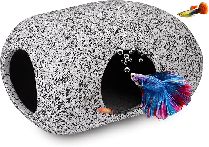 Ameliade Betta Fish Tank Rock Cave Decor Aquarium Accessories, Small