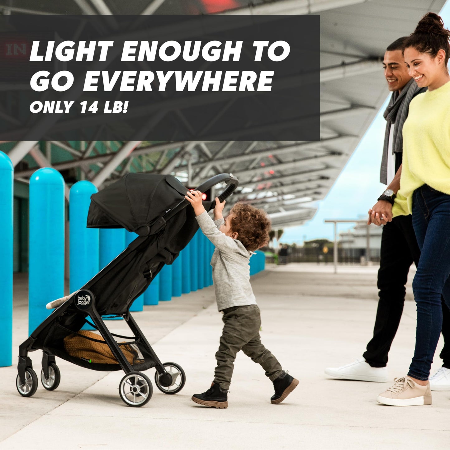 Baby Jogger® City Tour 2 Carry-On Approved Travel Stroller, Ultra-Compact Baby Stroller, Lightweight, Easy Fold, Baby Travel Essential, Pitch Black