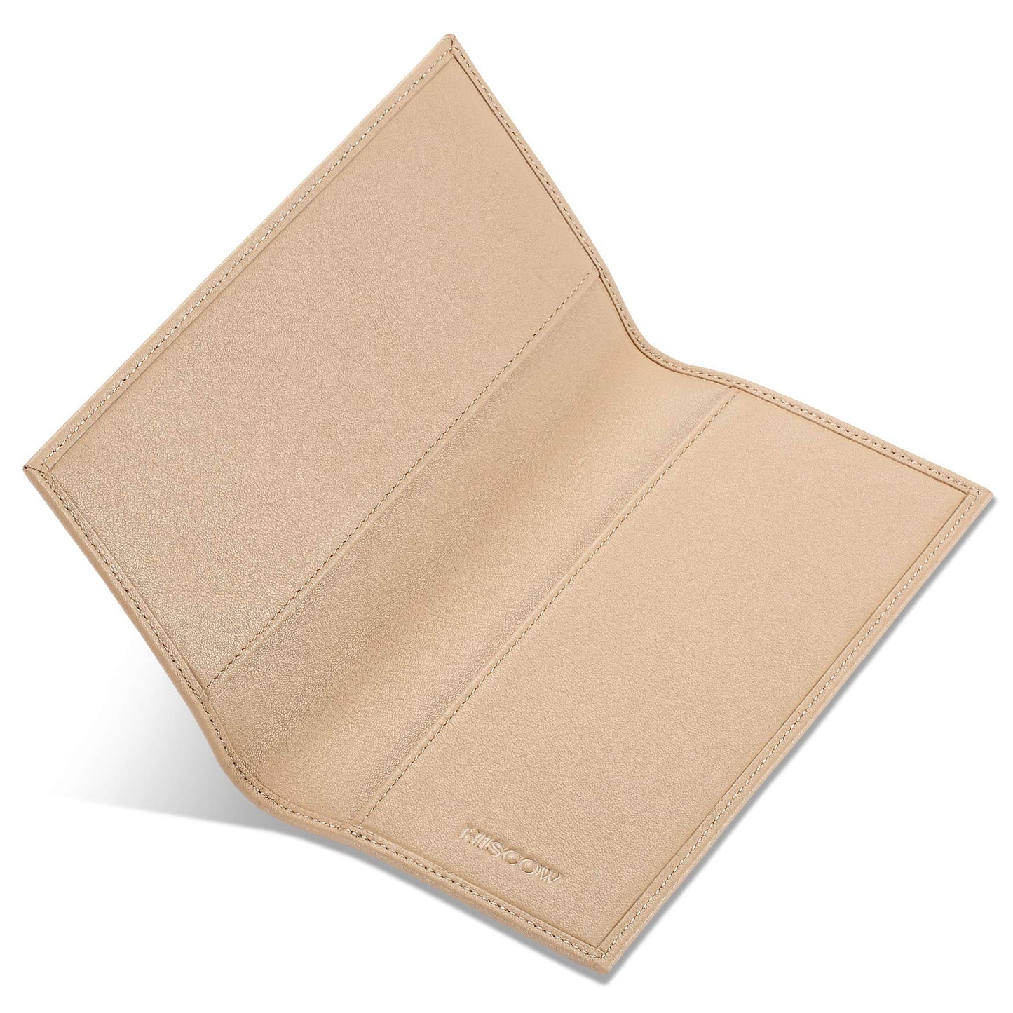 HISCOW Minimalist Checkbook Cover - Full Grain Leather (Premium Apricot)