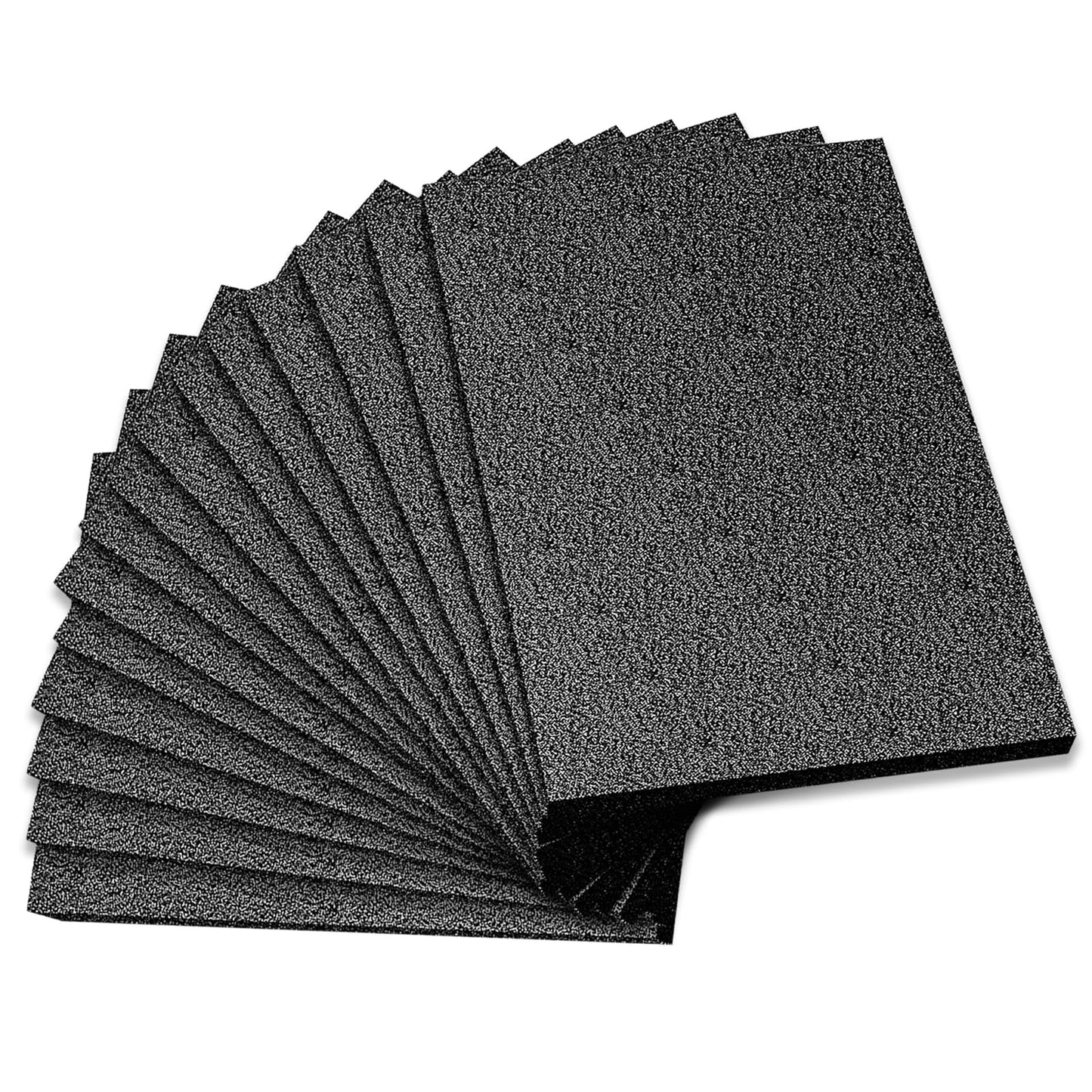 Lemecima 15 Pcs 12" x 8" x 0.5" Black Polyethylene Foam Packing Sheets for Craft, Shipping, Moving