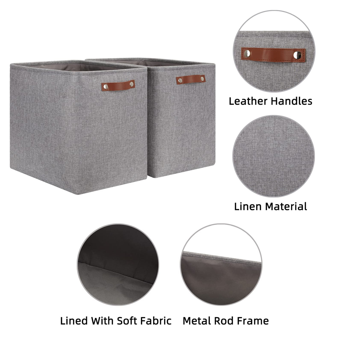 Tall Storage Baskets for Shelves (2 Count)