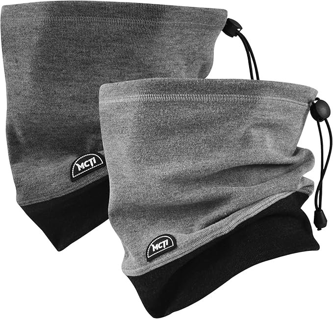 MCTi Neck Gaiter Warmer Winter Fleece Scarves Beanie Hat for Skiing Cycling Elastic Closure