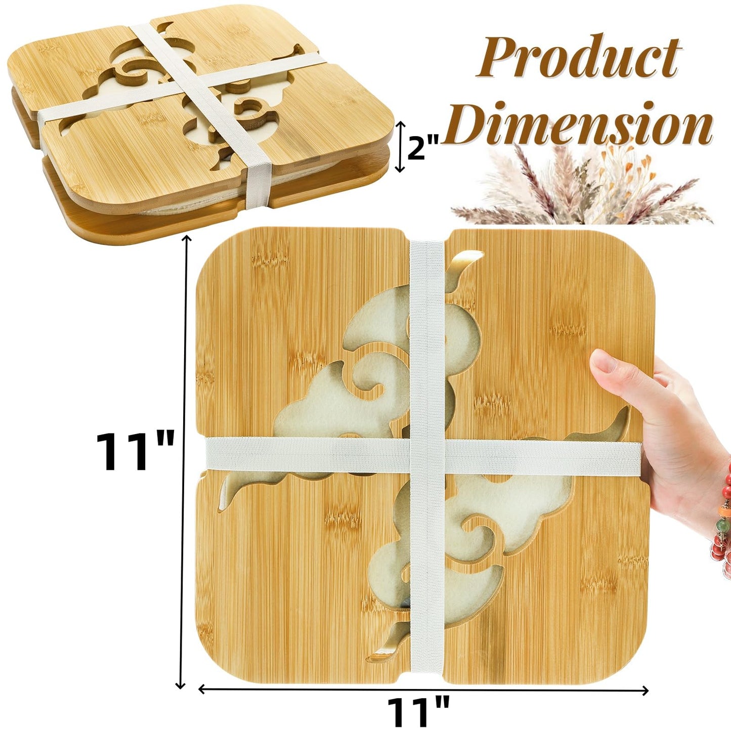 Noamus Extra Large Flower Press Kit, 11" x 11" Bamboo Floral Pressing Tool, 4 Layers Plant Preservation Kit, Dried Leaf Making DIY Set with Storage Bag for Resin Arts, Scrapbooking, Adults and Teens