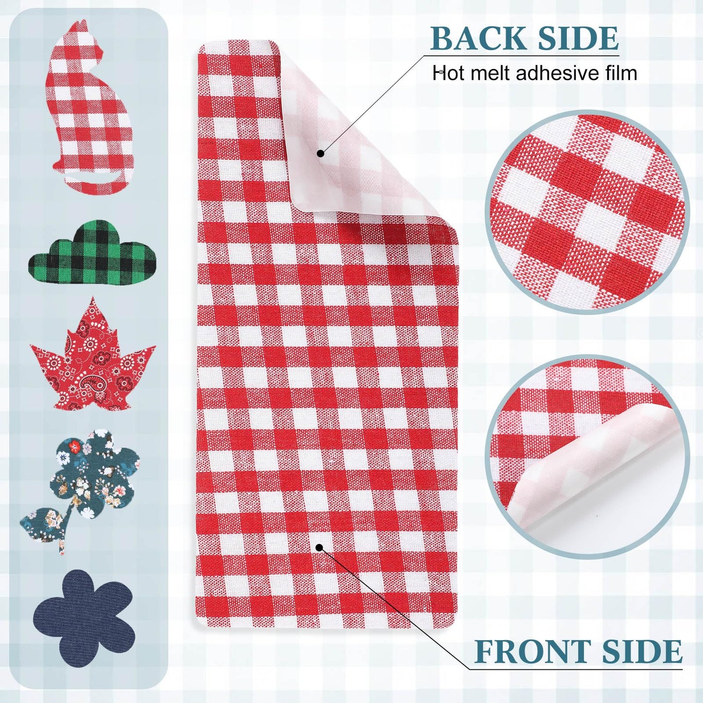 Syhood 15 Sheets Iron-on Patches Mending Fabric 4.92 x 11 Inch Iron on Clothes Patches on Repair Kit for Mending Fix Couch Pants Pockets Holes Knees Elbow(Cute)