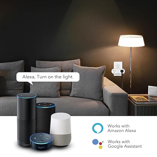 HBN Smart Plug 15A, WiFi&Bluetooth Outlet Extender Dual Socket Plugs Works with Alexa, Google Home Assistant, Remote Control with Timer Function, No Hub Required, ETL Certified, 2.4G WiFi Only, 4-Pack