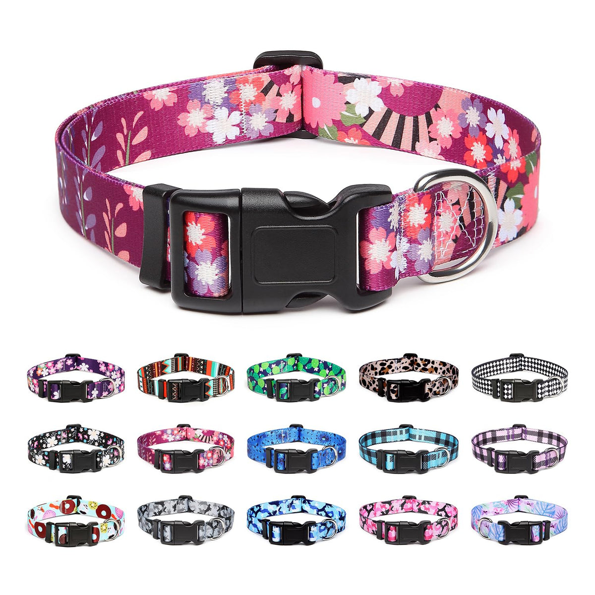 Mercano Adjustable Dog Collar - Special Design Patterns, Soft Nylon Comfortable Sturdy Pet Collar for Small Medium Large Dogs (XS, Tribal Red)