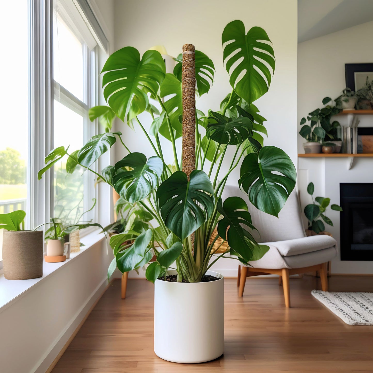 EcoNour 2 Pack Moss Poles for Plants – 28" Monstera Plant Support Stakes, Coir Plant Sticks for Indoor Climbing Plants, Pothos, Philodendron & Houseplants