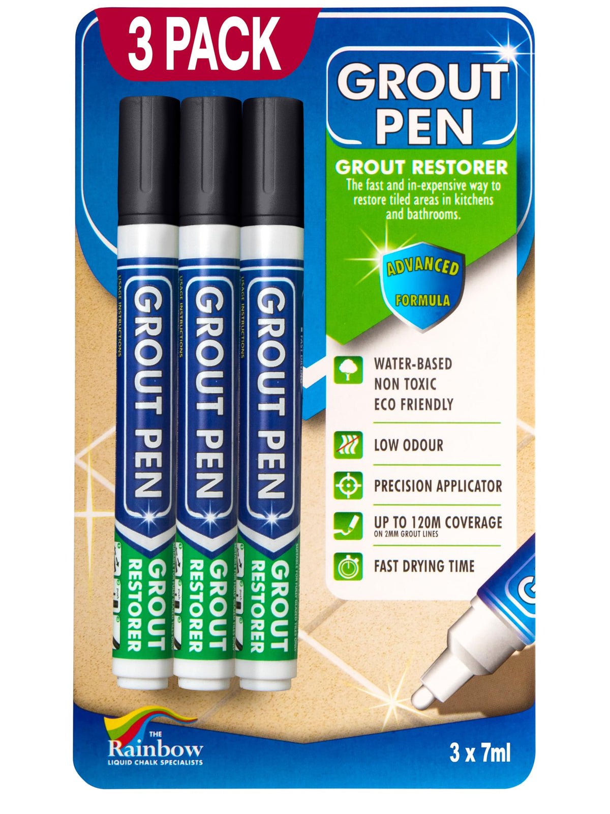 Grout Pen Black Tile Grout Paint Marker (3 Count)