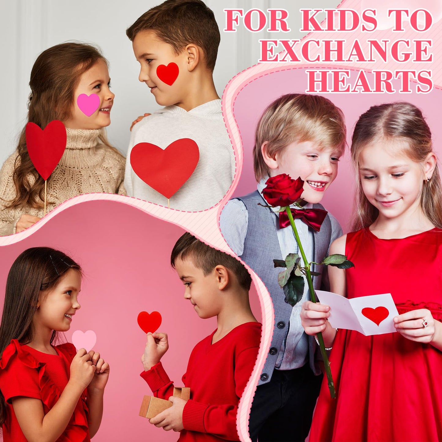 Chivertion 3 Roll 1500 Pcs Valentine's Day Stickers 1'' Heart Shaped Sticker Valentine's Day Love Decorations for Envelope Wedding Anniversaries(Red, Pink, Light Pink)